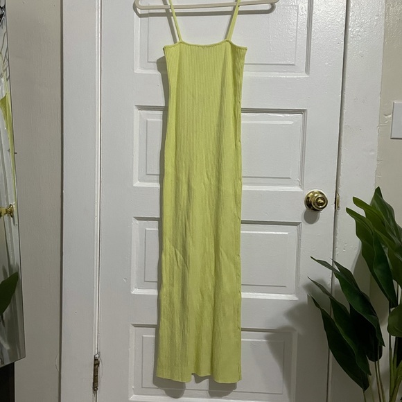 Zara Dresses & Skirts - Zara neon green midi dress size small